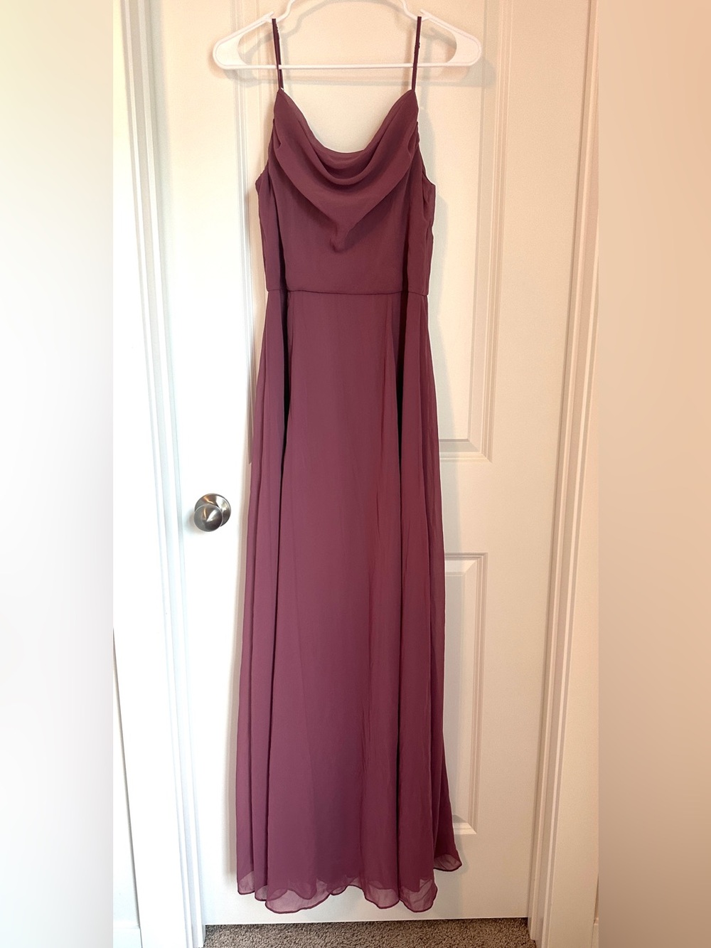Celebrate DB Studio Chiffon Cowl Neck
Maxi Dress Zip Slit Women Size 6